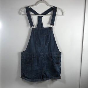 Express Short Jean Overalls cuffed, Sz 8